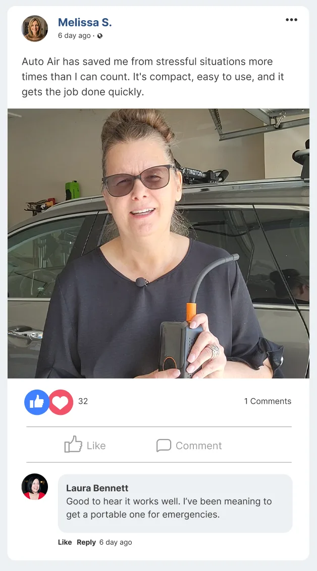 Customer review screenshots from the Auto Air product page