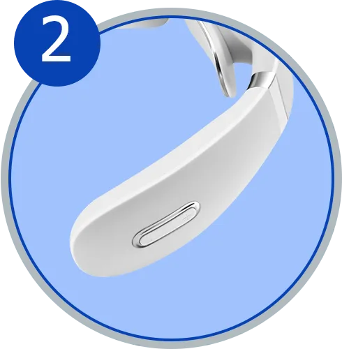 How to place the Hilipert neck massager around your neck for electrode contact