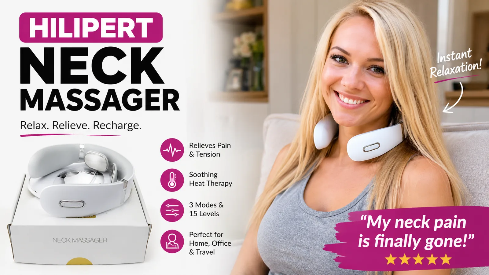 Hilipert Neck Massager Review: Tested Daily for 3 Weeks, Is It Worth $60? — hilipert neck massager review | GearPuff