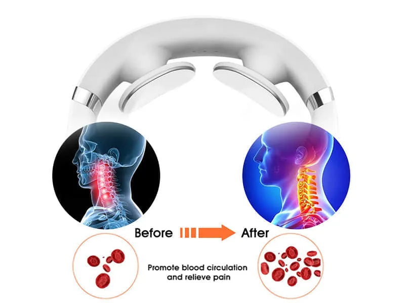 Budget cordless neck massager with simple controls and strap design