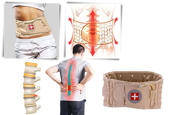 LumbarCorrect inflatable decompression belt with hand pump