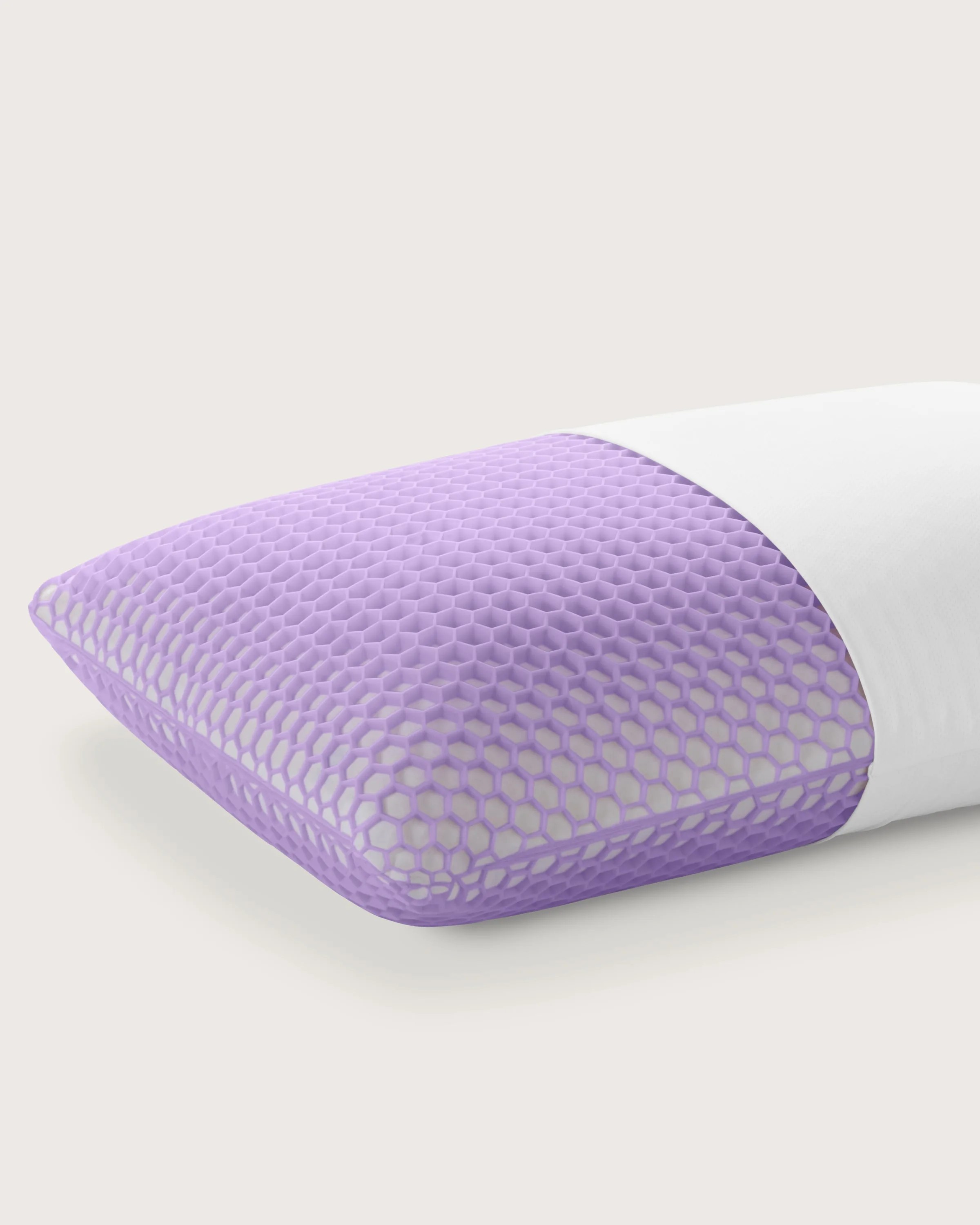 Purple Harmony pillow showing the GelFlex Grid layer
