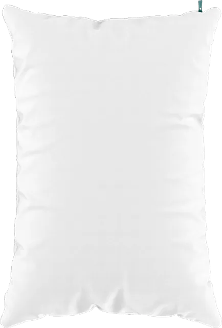 Close-up of the Sleepgram pillow's cotton zippered cover and inner insert construction