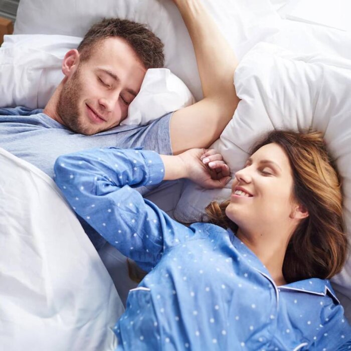 SleepZee mouthpiece repositioning the jaw to open the airway during sleep