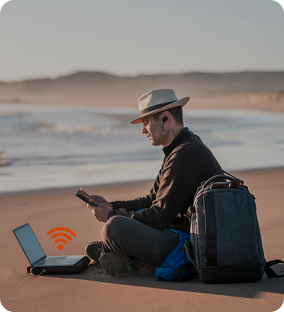 Digital nomad using Solis portable WiFi hotspot with no contract plan